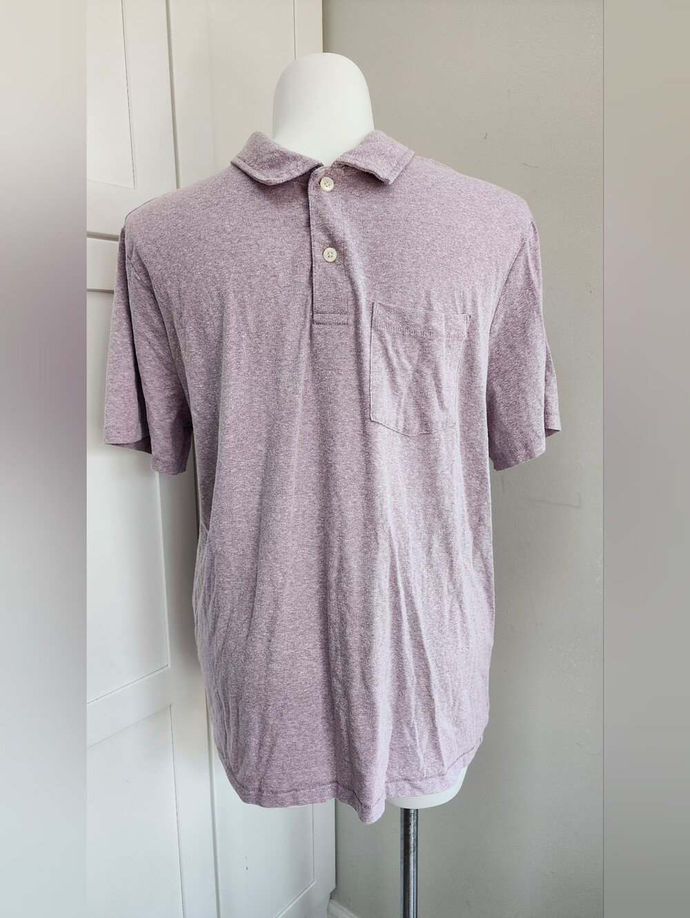Goodfellow & Co Mens XL Polo Shirt Short Sleeve Pocket Heather Purple Mauve